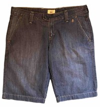 Levis Jean Shorts Size 10 Blue Denim Bermuda Length Hook Eye Closure Womens - $24.75