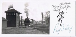 Postcard Christmas Photo RPPC Train Building - $3.58