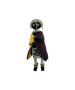 Hand Made Ndebele South African Doll Beaded Crown Wood Spun Wool 15&quot; Tall - $370.49 MXN