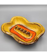 Vintage Mid-Century California Pottery Large Ashtray Brown Orange 1703 M... - $412.24 MXN