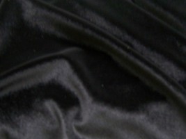 4yds Lustrous Black Stretch Velvet Silky Glowing Fabulous Designer Fabric - £32.71 GBP
