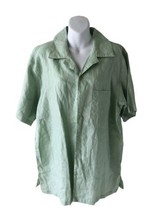 NWT Bagazio 100% Linen Short Sleeve Pale Mint Green Shirt Men&#39;s Size M - £16.13 GBP