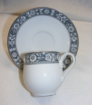 Vintage Sango China Japan Navarro Grey Floral Design Cup Saucer Set 1-e - $368.72 MXN