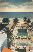 The Ritz Plaza Hotel, Miami Beach, Florida, vintage post card 1951 - £9.42 GBP