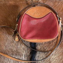 Vintage Ghurka Original Collection Small Red Pebble Leather Tan Crossbody Plaid  - £124.08 GBP
