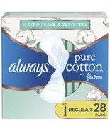 Always Pure Cotton Feminine Pads With Wings, Size 1, Regular Absorbency,... - $255.54 MXN