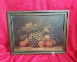 Vintage Early 19c Grace Anderson Listed Artist, still alive fruits Oil Painting  - £740.09 GBP