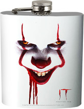 IT Pennywise 15597 Clown Foil Accent Hip Flask 7 oz 4.75&quot; H White - £17.13 GBP