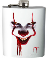 IT Pennywise 15597 Clown Foil Accent Hip Flask 7 oz 4.75&quot; H White - $405.10 MXN