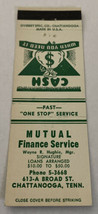 Vintage Matchbook Cover Matchcover Mutual Finance Service Chattanooga TN - £0.73 GBP