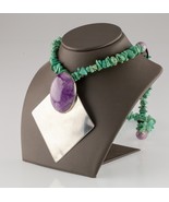 Tulla Booth Argent Sterling Perlé Turquoise Et Amethyst Collier - €751,81 EUR
