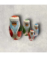 Nesting Dolls Christmas Russian 4 Pc. Set Matryoshka Santa Claus Holiday... - $444.34 MXN
