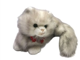 VINTAGE RUSS NIKKI WHITE GRAY LAVENDER GREEN EYE PERSIAN 13” KITTY CAT P... - $16.20