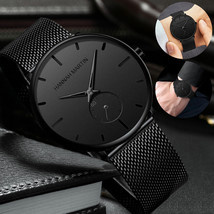 Men Quartz Watch Relojes De Hombre Minimalist Ultra Thin Stainless Steel... - $29.30