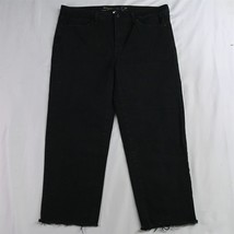 Seven7 14 Tower Straight Crop Raw Hem Black Stretch Denim Womens Jeans - $15.99