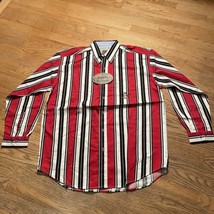 Nwt 90s Y2K Vtg Paco Shirt L Button Down Canvas Red Stripes New - £21.20 GBP