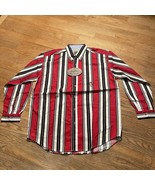 NWT 90s Y2K VTG Paco Shirt L Button Down Canvas Red Stripes NEW - $26.96