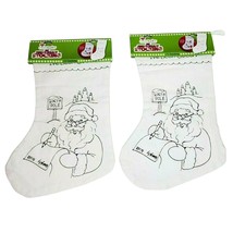 Create Basics DIY Printed Holiday Stocking 2 Pc Set 15 Inch Paint Color ... - £11.85 GBP