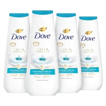 Dove Body Wash Care &amp; Protect Antibacterial 4 Count For All Skin Types Protects  - £51.15 GBP