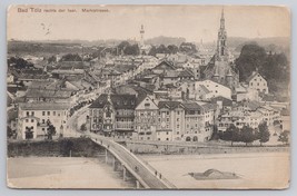 Historic Bad Tölz Market Street View Bavaria Germany Postmarked Vintage Postcard - $14.45