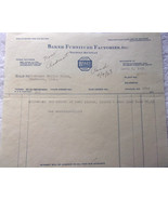 Vintage Baker Furniture Factories Inc. Allegan Michigan Invoice 1928 - $9.59 CAD