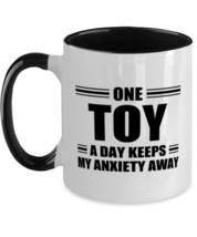 Toy Collector Mug - One A Day Keeps My Anxiety Away - Funny Two-tone Cof... - £14.34 GBP