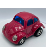 Vintage Louis Marx Co Toys Pull Back Pink Volkswagen Car 1972 Vintage Be... - $28.49