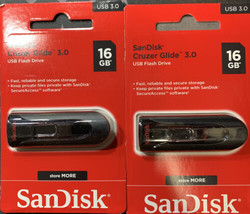 2 Usb  Drive Sandisk Cruzer Glide 16GB 3.0 Flash Drive USB Thumb Drive - £15.73 GBP