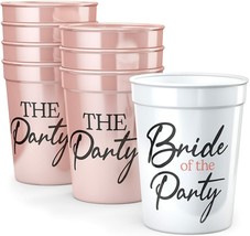 Bachelorette Party Cups &quot;The Party and Bride of The Party&quot; 8 Pk 16oz NEW - £11.98 GBP