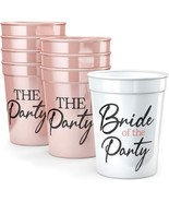 Bachelorette Party Cups &quot;The Party and Bride of The Party&quot; 8 Pk 16oz NEW - £11.75 GBP