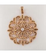 14k Rose Gold 1.00 carat Diamond Floral Pattern Pendant - $1,924.64 CAD