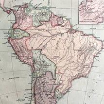 1879 Political Map South America Victorian Harpers Geography 1st Edition DWAA9 - £59.79 GBP