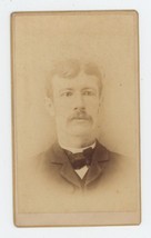 Antique CDV Circa 1870s Reynolds Handsome Man With Mustache in Suit Harlan, IA - £9.58 GBP