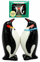 Polar Opposites Emperor Penguin Salt &amp; Pepper Shakers Ceramic Magnetic Set - $16.99
