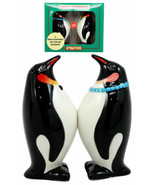 Polar Opposites Emperor Penguin Salt &amp; Pepper Shakers Ceramic Magnetic Set - £13.54 GBP