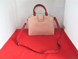 DKNY Clara Leather Satchel, Shoulder Bag, Tote $248 Pink / White / Red  -  #3152 - £64.08 GBP