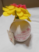 NEW Hallmark single cloth felt flower in vase says: ONE AMAZING GRANDMA  - £7.64 GBP