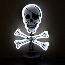 Skull and Crossbones Handmade Neon Sculpture 9&quot;x9&quot; - £72.51 GBP