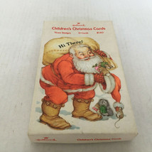 Vintage empty box Hallmark Children&#39;s Christmas cards Santa graphics on box - $361.28 MXN