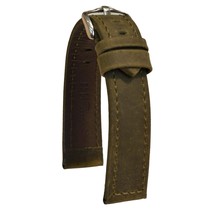 HIRSCH Terra Leather Watch Strap - Tuscan Calfskin Leather - Green - L - 20mm -  - £54.95 GBP