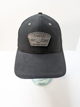 Ohio Pewter Metal Art Custom Hat Buckeye State Black Baseball Cap Adjust... - £15.13 GBP