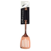 Copper Slotted Spatula Turner Cook with Color Black Silicone Handle 13.5-in NIP - £12.42 GBP