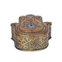 Hamsa Golden Box Home Decor Jewelry Trinket Box - $25.72