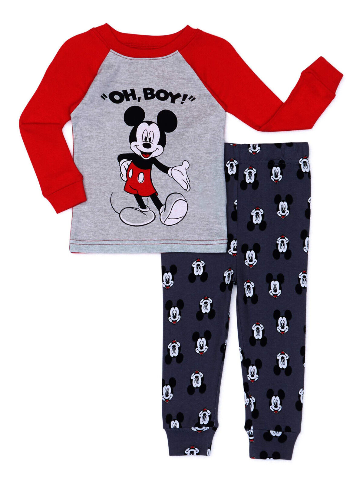 Little Boys Toddler 2-Piece Character Pajama Set Mickey Oh Boy Size 9 Months - £19.91 GBP