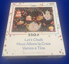 Art Puzzle Lets Chalk 550 Piece Cakes And Pastries Coffee And Tea New In Box NIB - £5.54 GBP