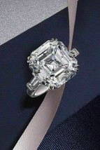 Asscher 3.25Ct Simulated Diamond 14k White Gold Finish Engagement Ring in Size 9 - £112.00 GBP