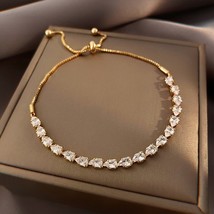 Korean hot selling fashion jewelry simple atmosphere luxury shiny zircon adjusta - £14.25 GBP