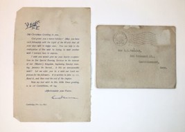 Antique Christmas Holiday Greeting Letter from Pastor Cambridgeport MA 1897 - $26.00