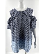 Catherines Womens Georgette Open Shoulder Top Plus Size 2X Ruffle Ombre ... - €29,47 EUR