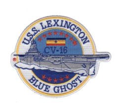 5&quot; Navy Uss Lexington Blue Ghost CV-16 Embroidered Patch - £27.52 GBP